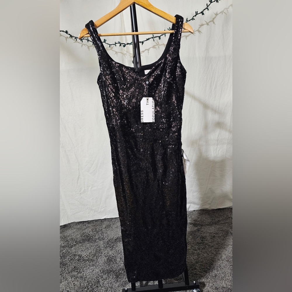 Dress‎ the Population Black Sequin Dress